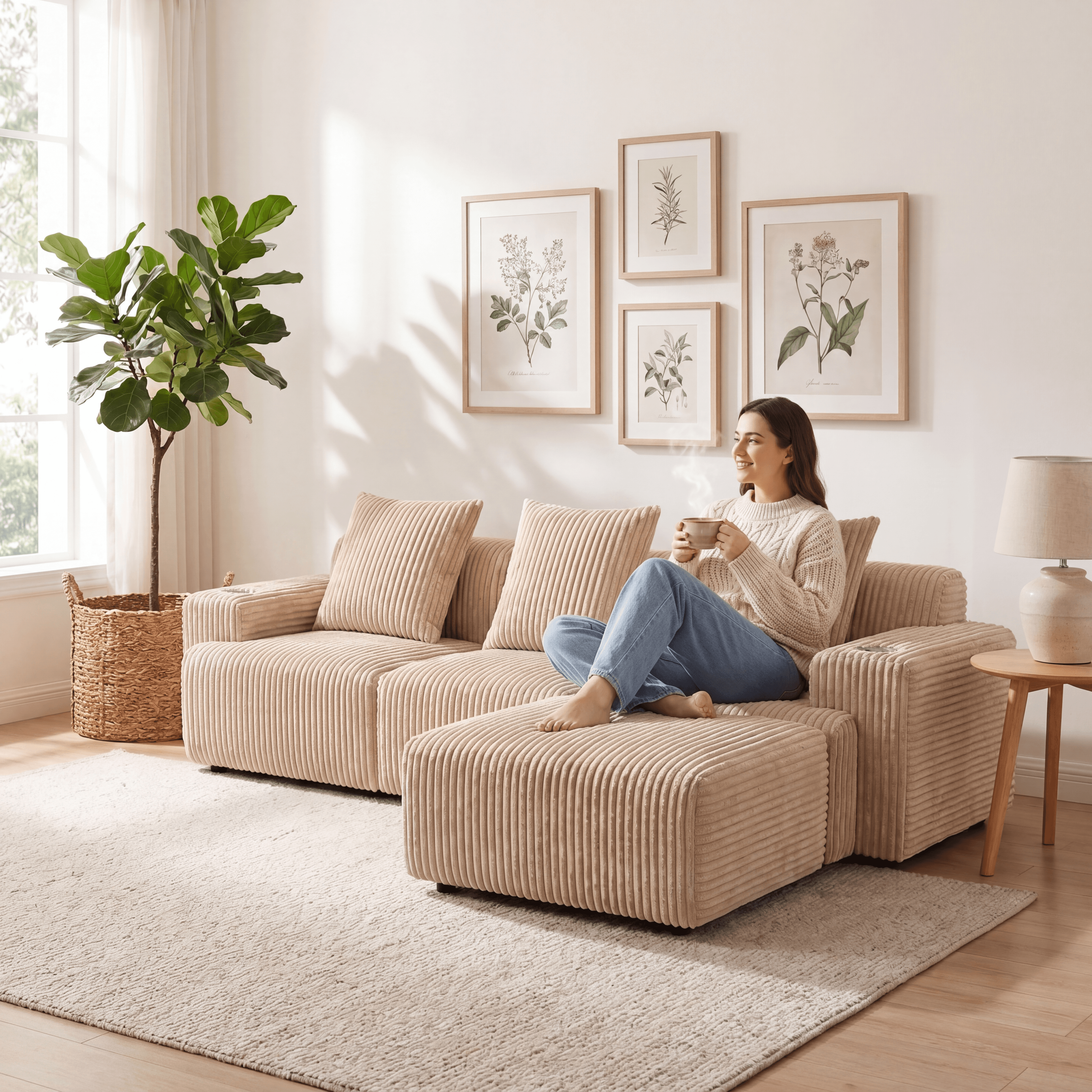 Modern cloud sofa in a stylish living room